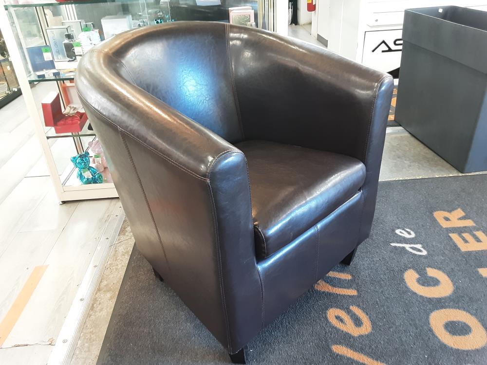 FAUTEUIL SIMILI BRUN