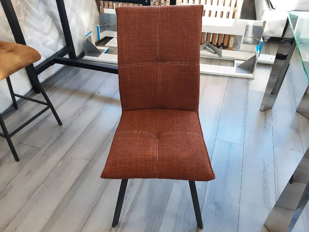 CHAISE TISSU TERRACOTTA CHINÉ DOUBLE COUTURE 2ÈME CHOIX (1760BTR)