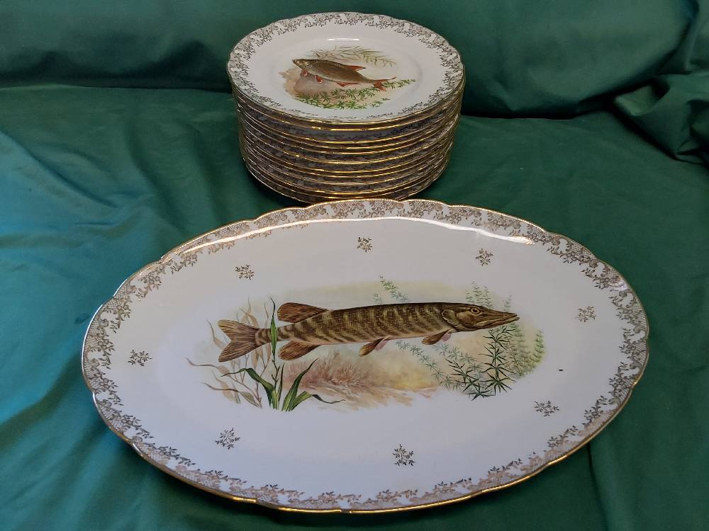 SERVICE À POISSONS LIMOGES 13 PIECES