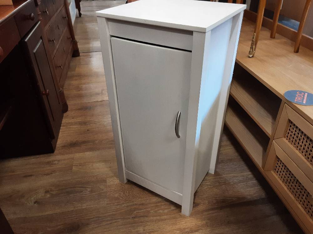MEUBLE BAS 1 PORTE COLORIS BLANC ET BRUN