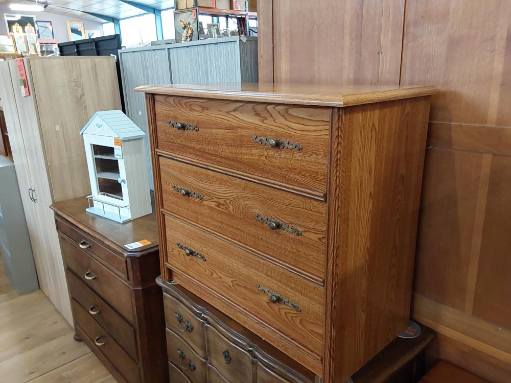 COMMODE 3 TIROIR COLORIS BOIS