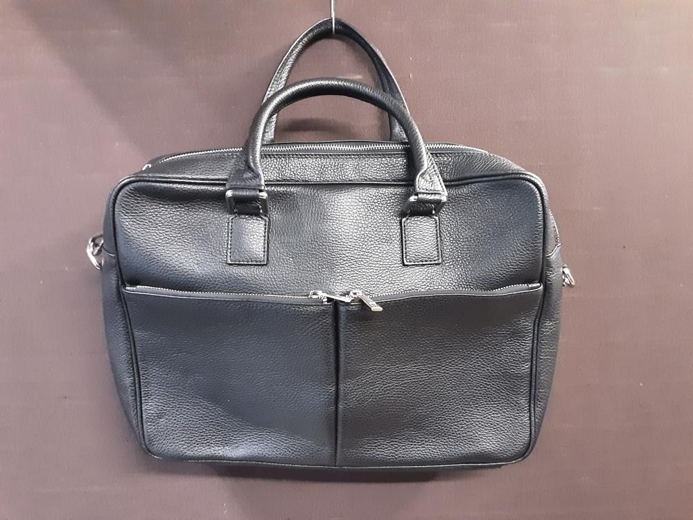 SAC 4 POUR ORDI CUIR NOIR GRAINE GENUINE