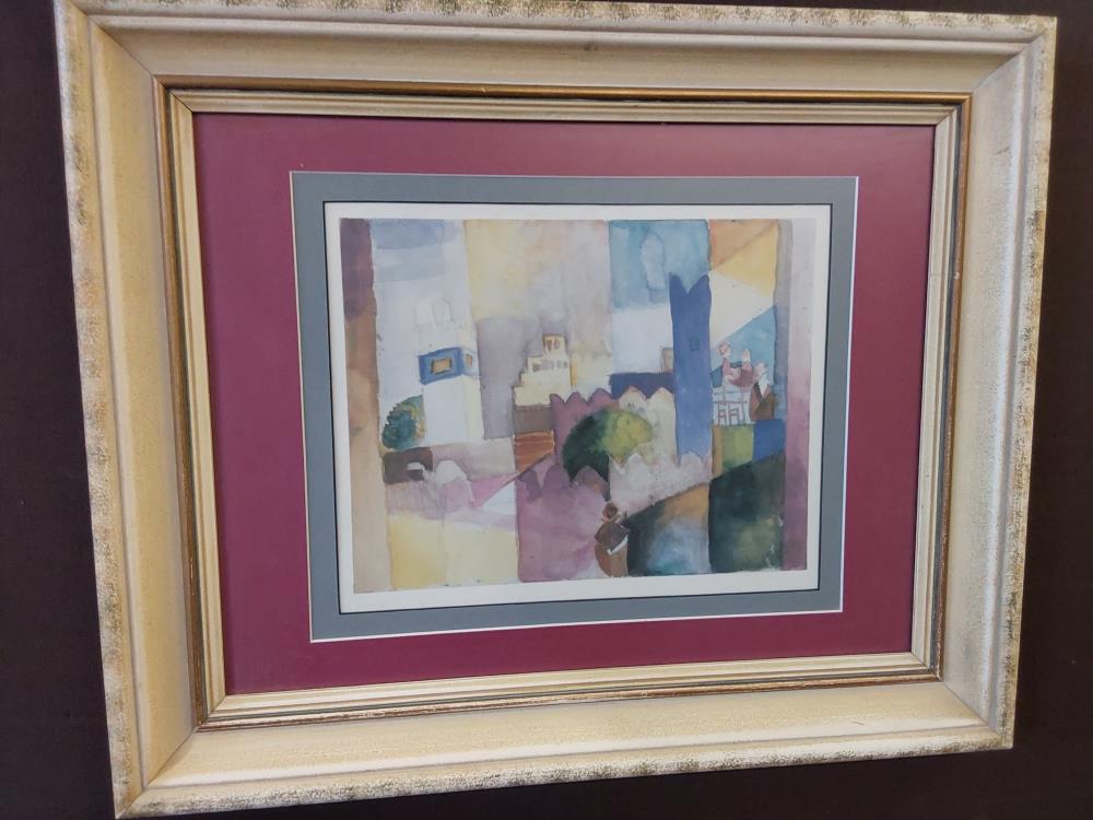 TABLEAU AQUARELLE MAISONS TOURS