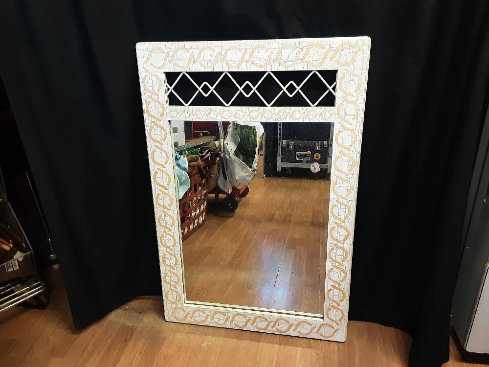 MIROIR BEIGE ET JAUNE