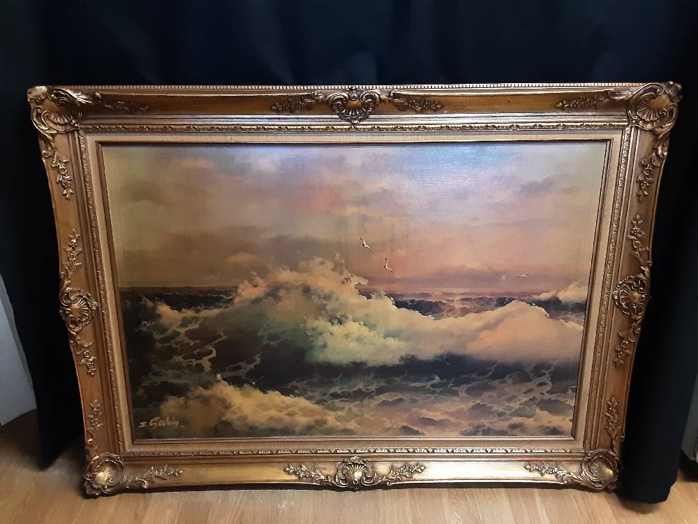 TABLEAUCADRE DORE MOTIF MER