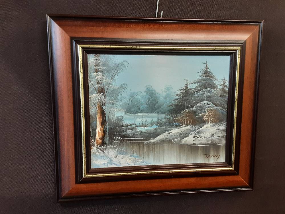 TABLEAU CADRE DORÉ PAYSAGE ENNEIGE 
