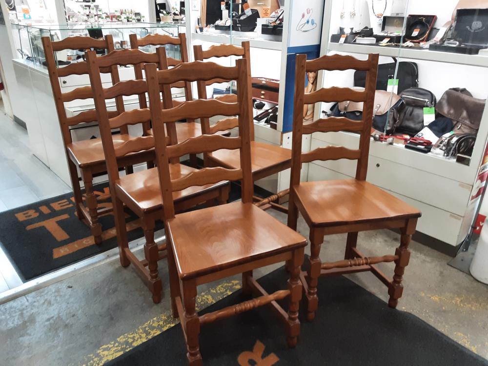LOT DE 6 CHAISES ASSISES BOIS