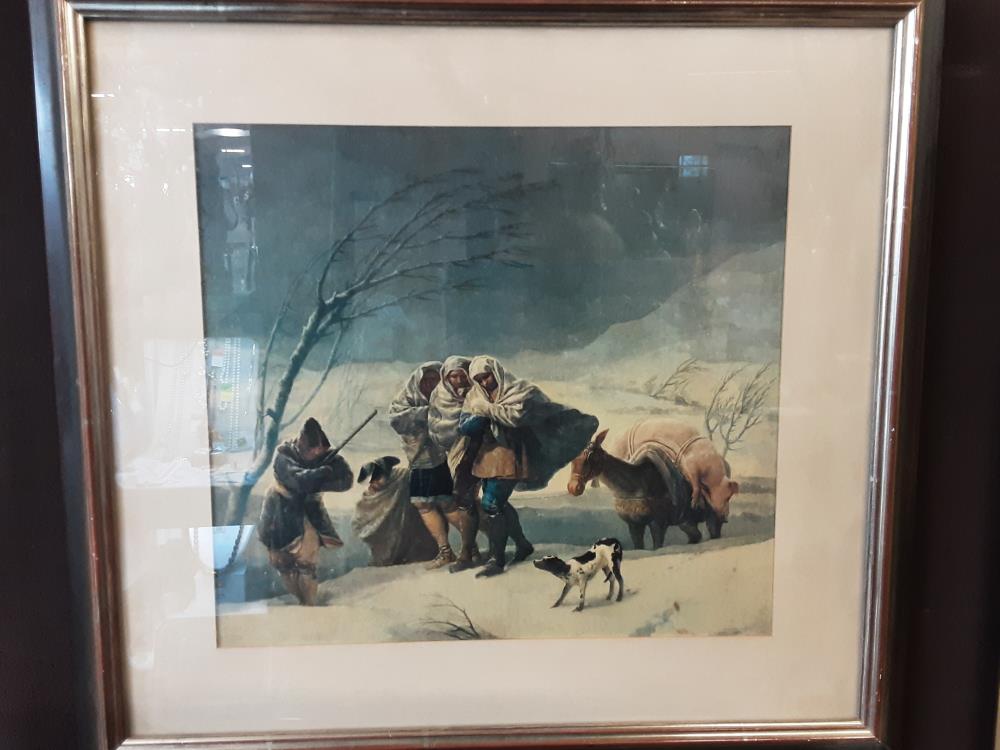 TABLEAU CADRE BOIS AFFICHE PERSONNAGES SAISON D'HIVER 