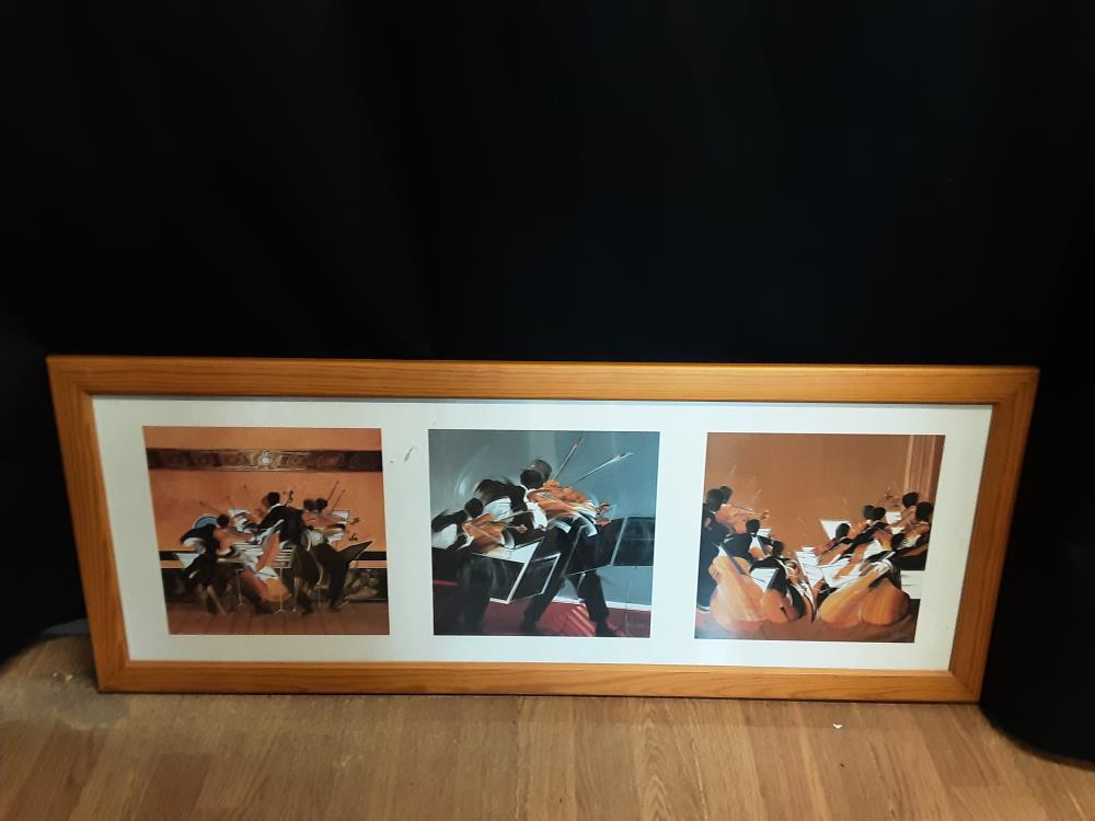 TABLEAU CADRE BOIS MOTIF MUSICIENS 