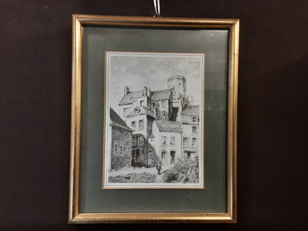 TABLEAU CADRE DORÉ PM N&B 18X22CM