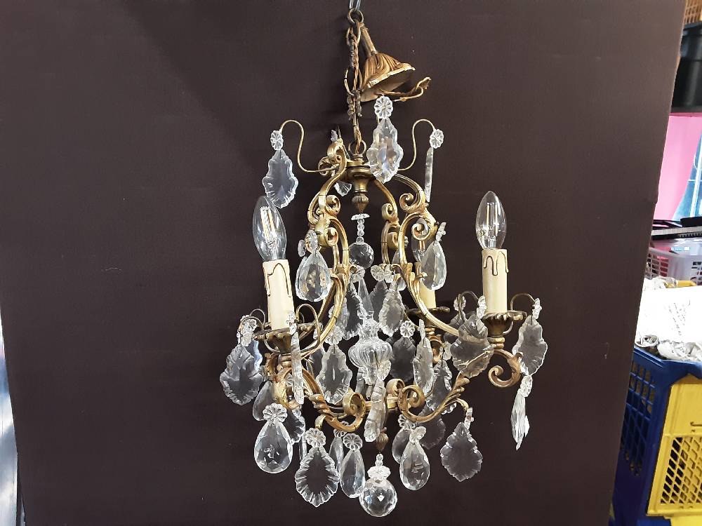LUSTRE A PAMPILLES 4 FEUX