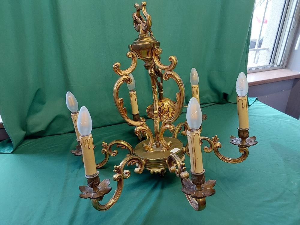 LUSTRE EN BRONZE 6 BRANCHES