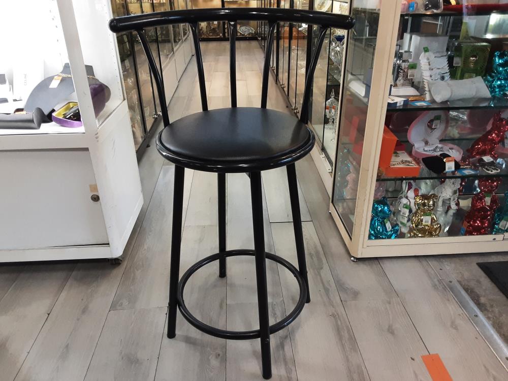 TABOURET NOIR ASSISE PIVOTANTE