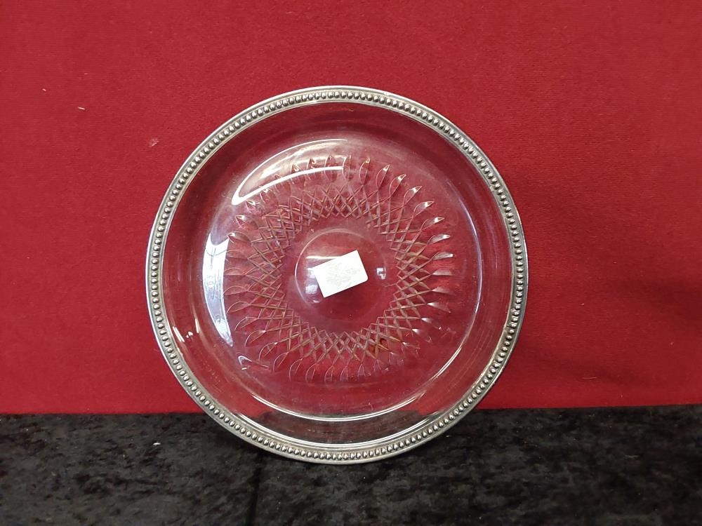 ASSIETTE VERRE ET ARGENT DIAMETRE 22CM