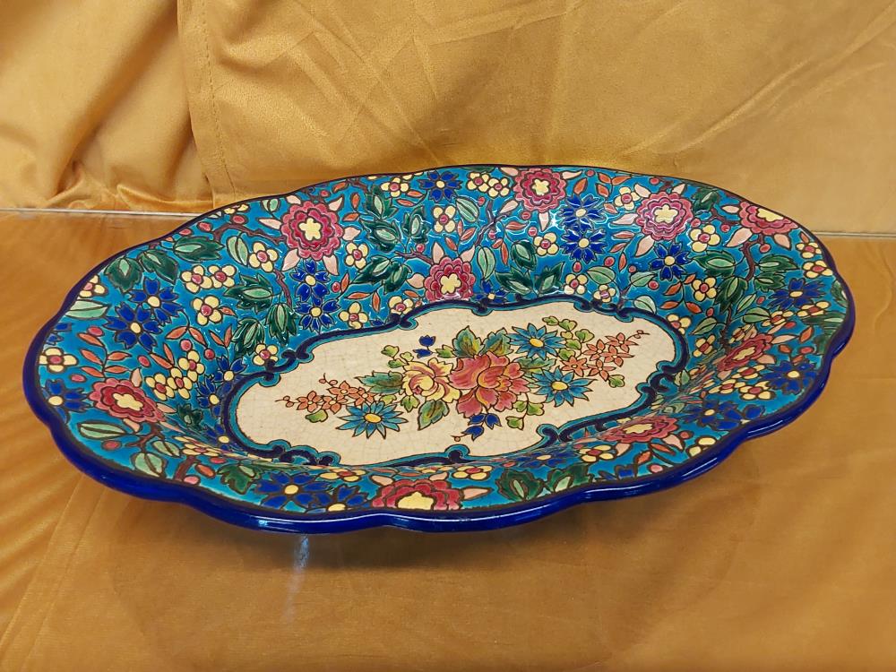 PLAT OVALE CREUX EN EMAUX DE LONGWY