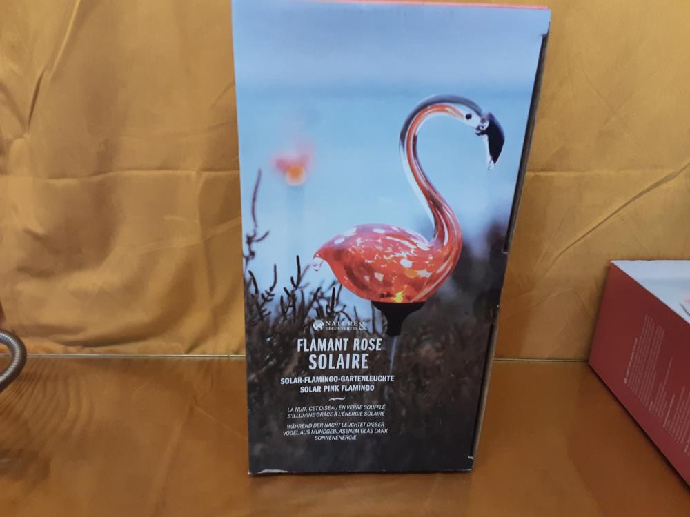 FLAMANT ROSE VERRE SOUFFLE SOLAIRE A PLANTER