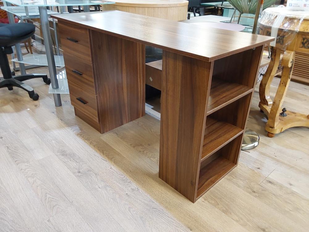 BUREAU 3 TIROIRS COLORIS BOIS FONCÉ 