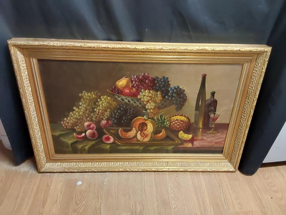 TABLEAU NATURE MORTE FRUITS - SIGNE FX.KRUGLER 