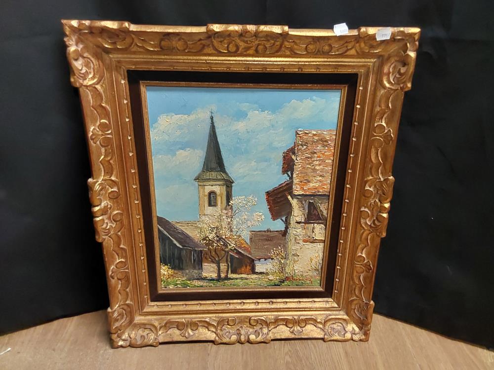 TABLEAU EGLISE DE OLTINGUE - SIGNE P.WESSANG 