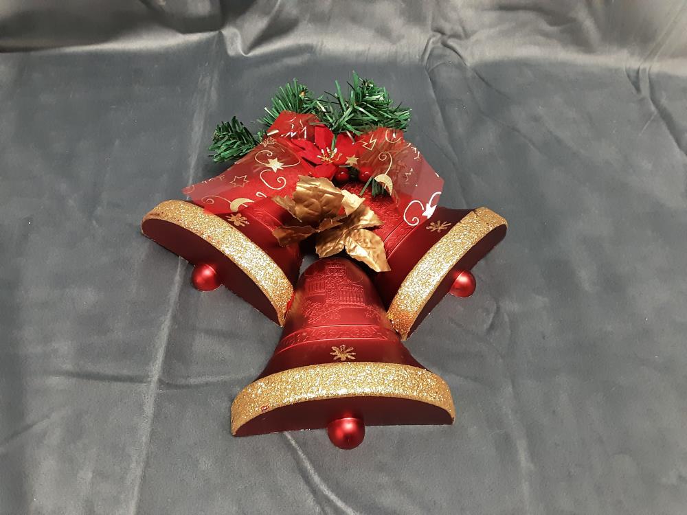 DECO MURALE CLOCHES ROUGE DE NOEL 