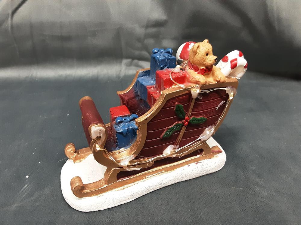 TRAINEAU DE PERE NOEL RESINE PM