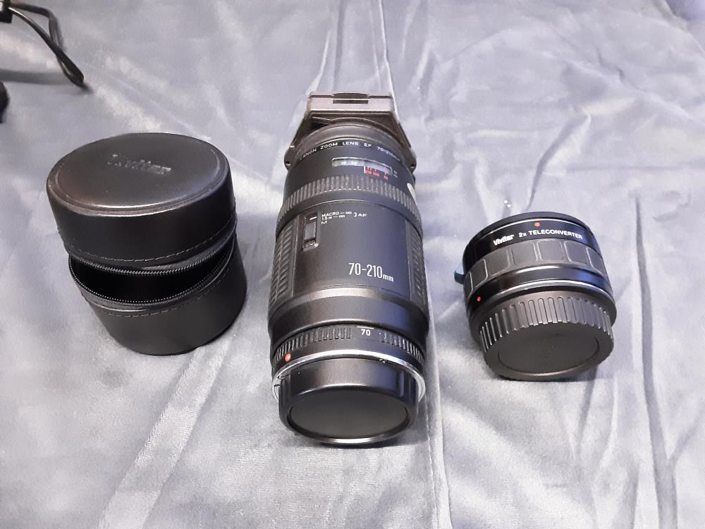 OBJECTIF CANON 70-210MM+ CONVERTER VIVITAR 2X