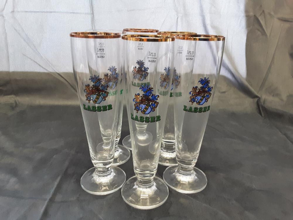 LOT DE 6 VERRES A BIERE LASSER