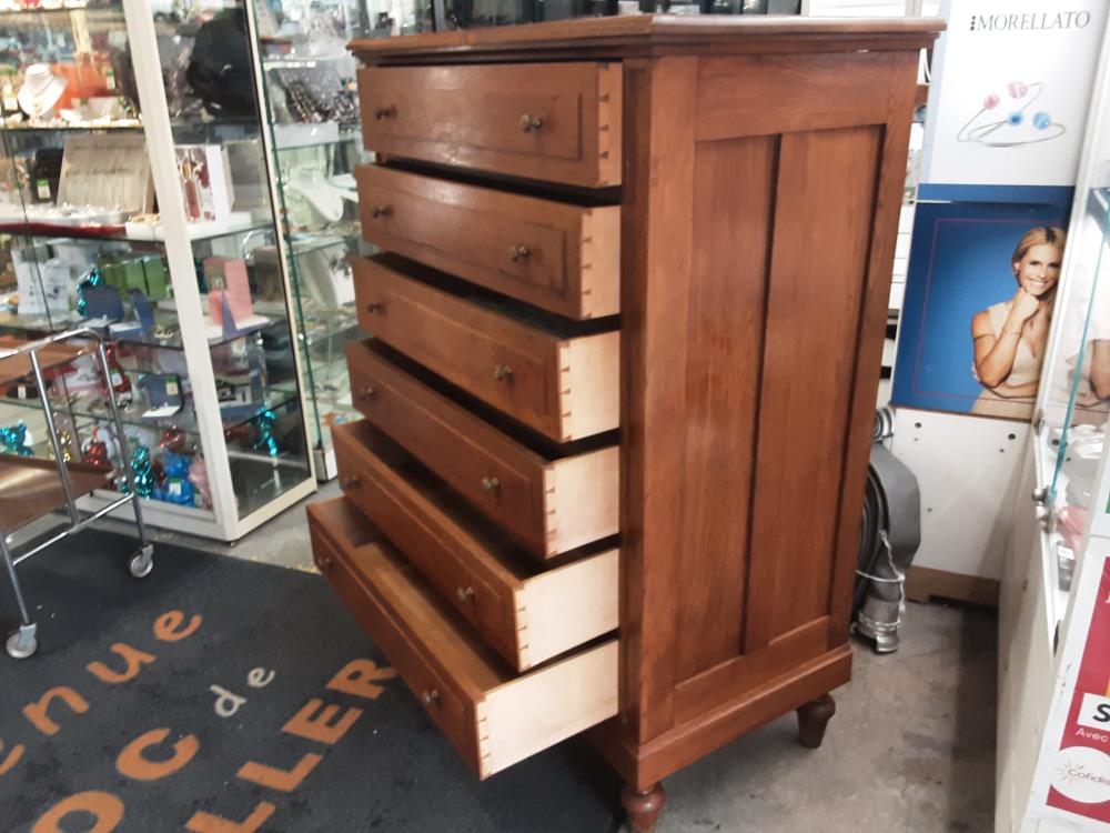 COMMODE 6 TIROIRS EN CHENE