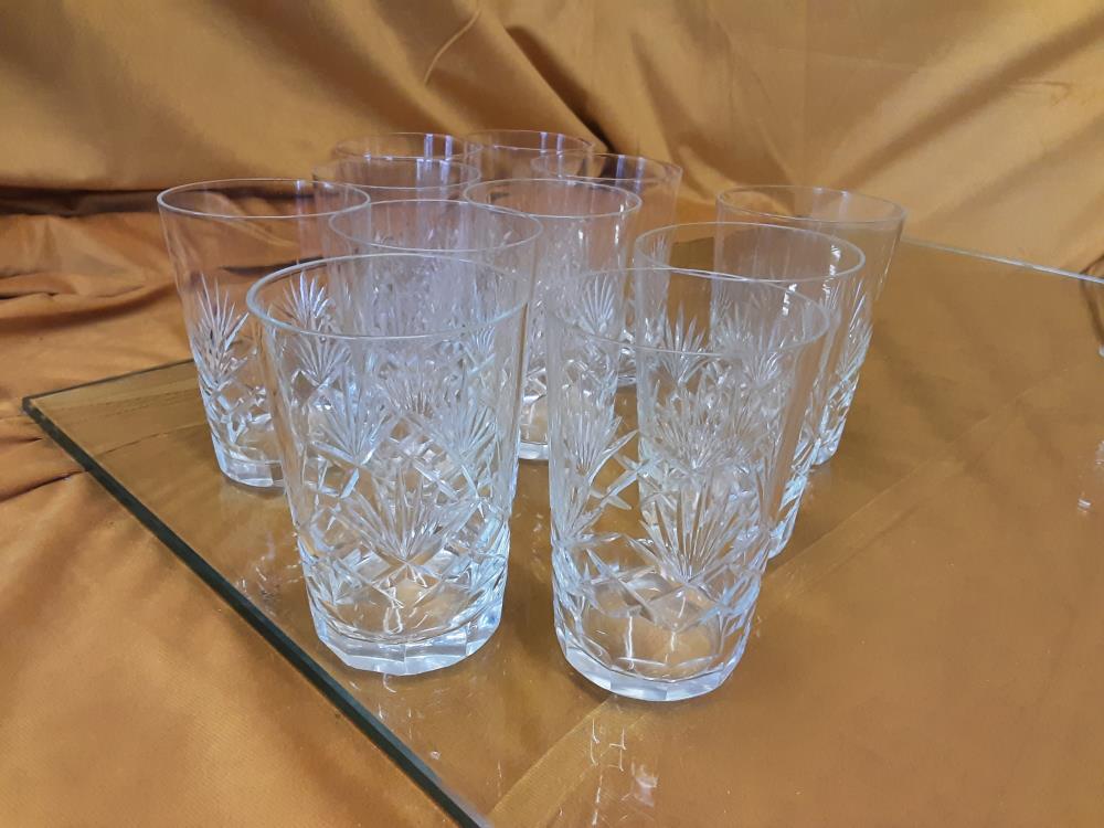 LOT DE 11 VERRES À LIMONADE EN CRISTAL 
