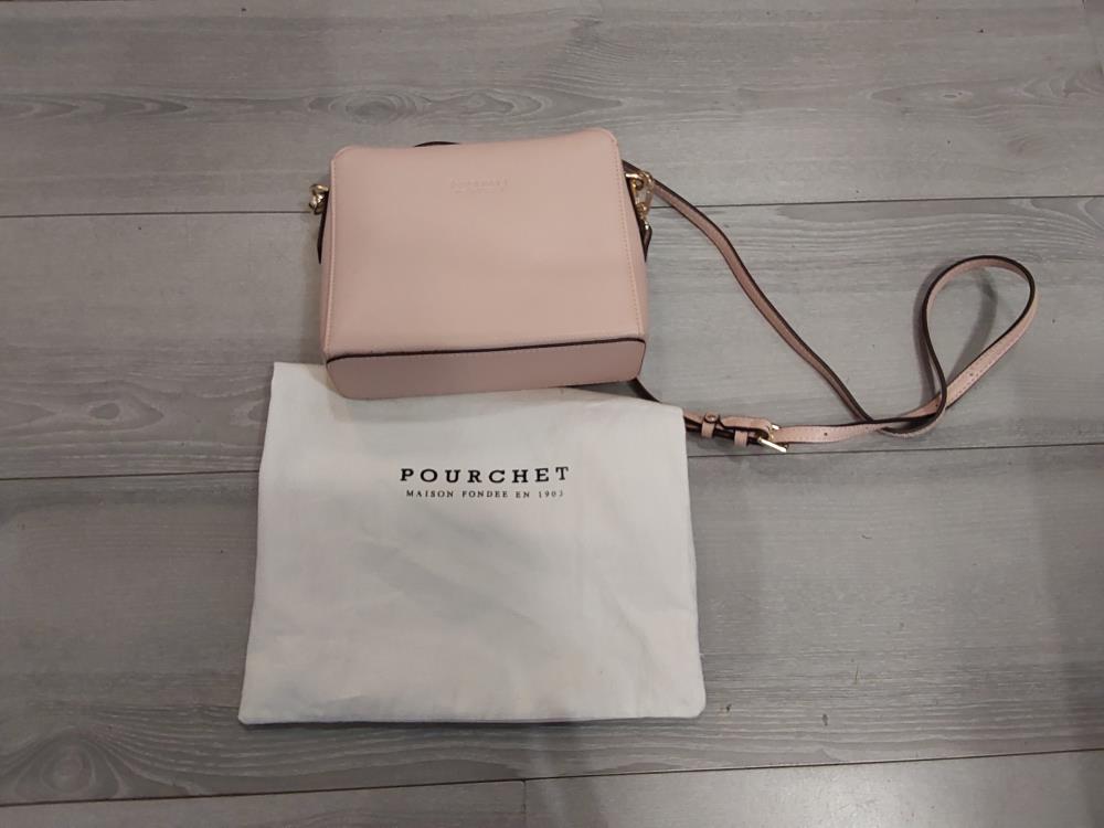 SAC A MAIN POURCHET ROSE A BANDOULIERE