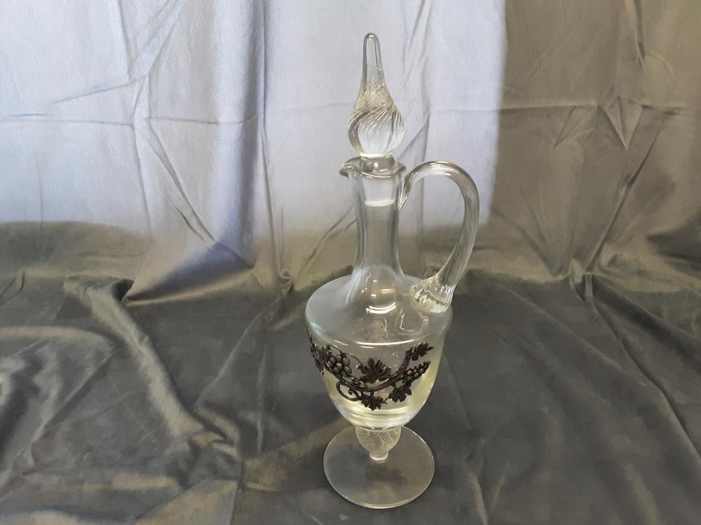 CARAFE À DÉCANTER EN VERRE DÉCO EN ÉTAIN 