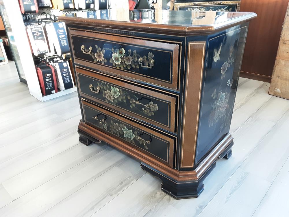 COMMODE 3 TIROIRS DECOR ASIATIQUES 