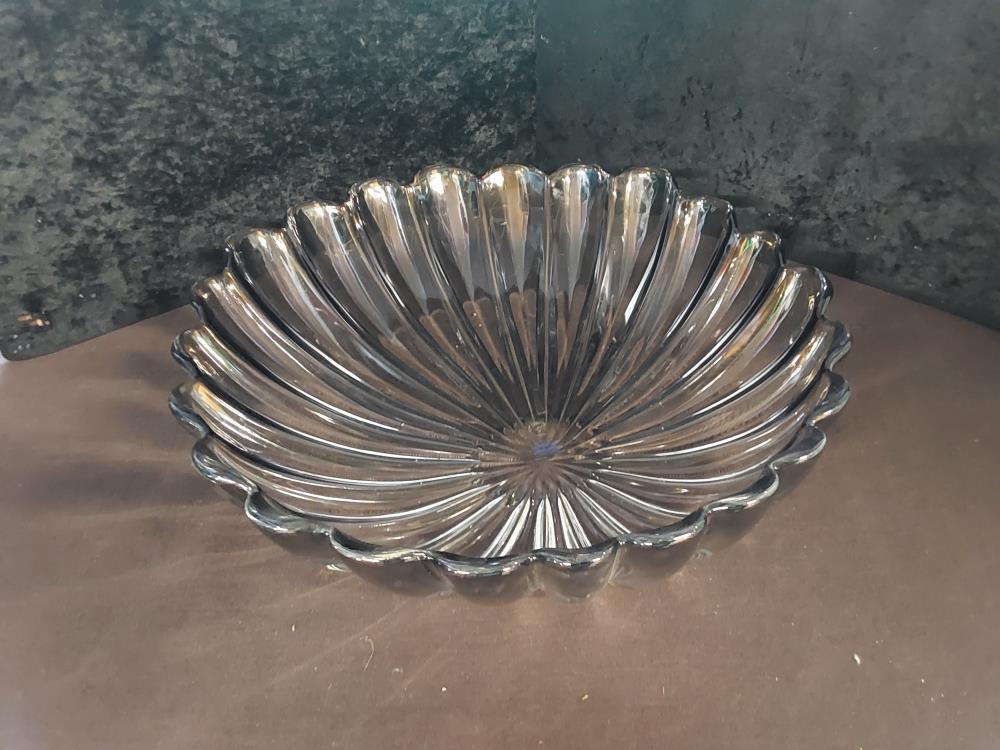 COUPE A FRUITS COQUILLAGE TGM VERRE FUMÉ