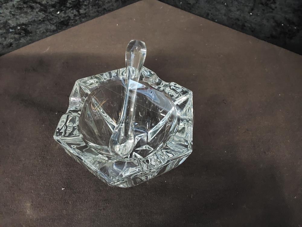 MORTIER + PILON EN CRISTAL 