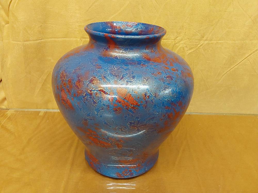 VASE BLEU ORANGE MM