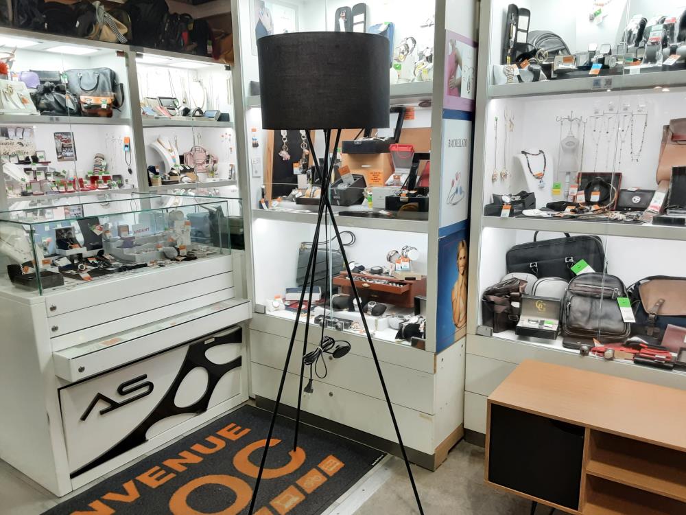 LAMPADAIRE PIEDS CROIX METAL NOIR + ABAT JOUR NOIR