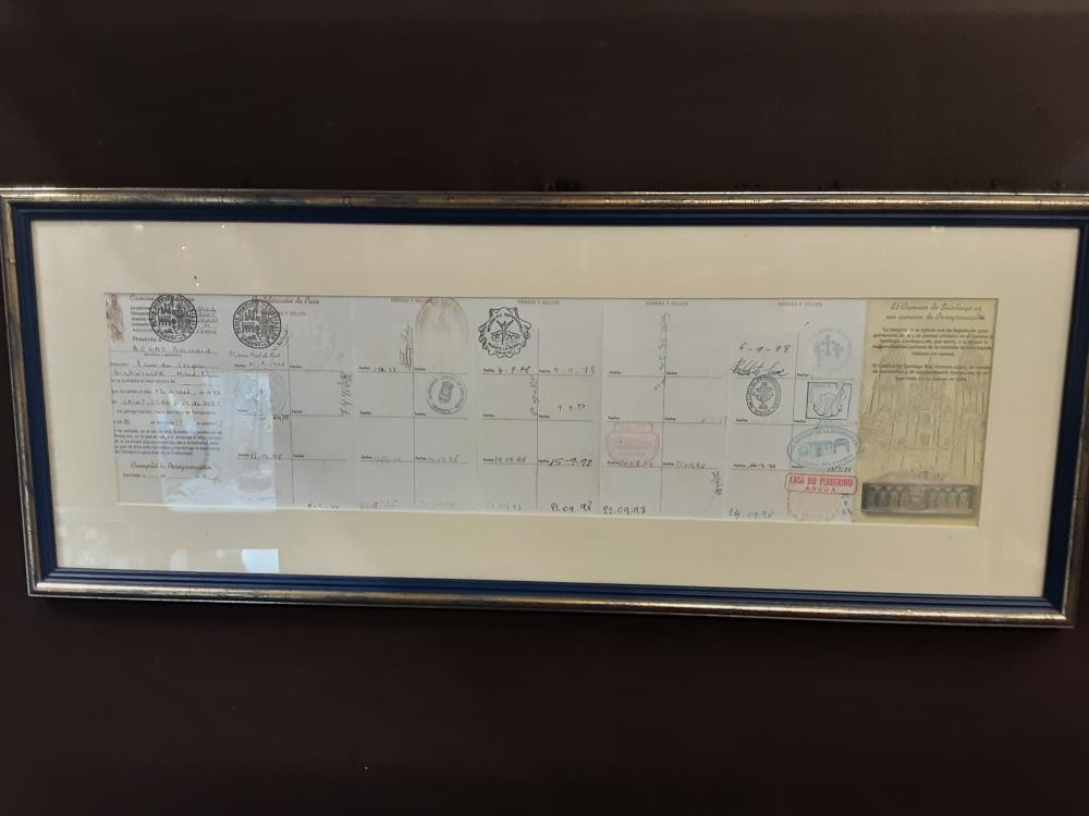 TABLEAU TAMPON DATES CADRE DORÉ ET BLEU