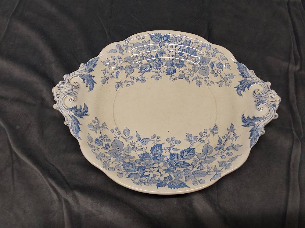 PLAT SUR PIED GM BLEU SIGNÉ R-BIAU&C COLORIS BLEU