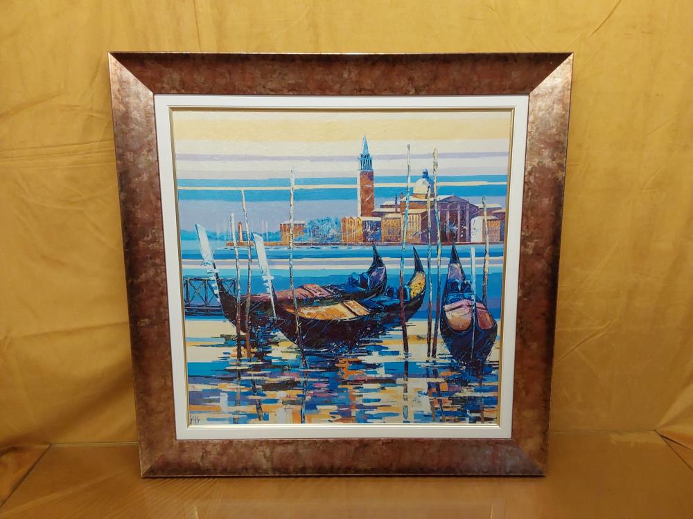 TABLEAU VENISE CADRE BOIS - SIGNE