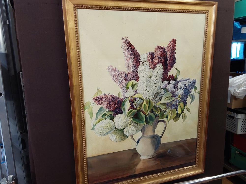 TABLEAU BOUQUET DE FLEURS LILAS 