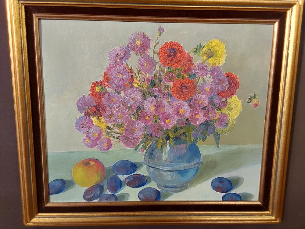 TABLEAU BOUQUET DE FLEURS + FRUITS