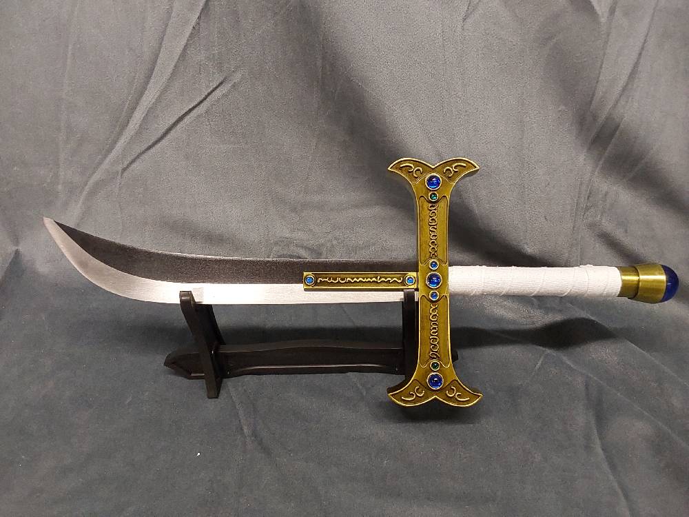 COUTEAU BOULE BLEUE MIHAWK SUR SUPPORT 40CM (SH-525MI)