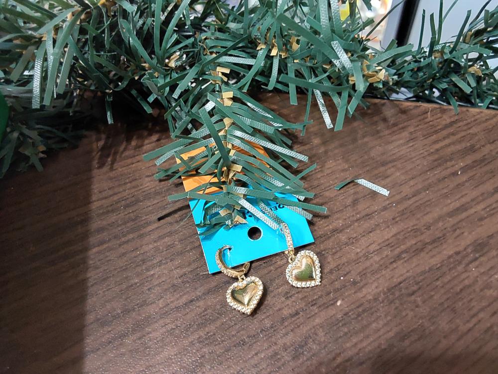 PAIRE DE BOUCLES D'OREILLES COEUR OR 18K 2.78GR