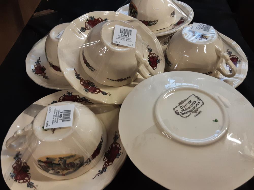 TASSE À THÉ + SOUS TASSE OBERNAI SARREGUEMINES 