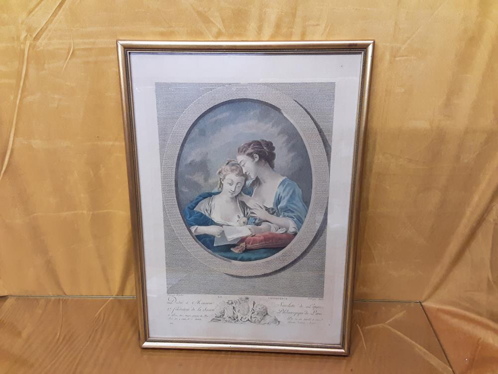 TABLEAU GRAVURE COULEURS 