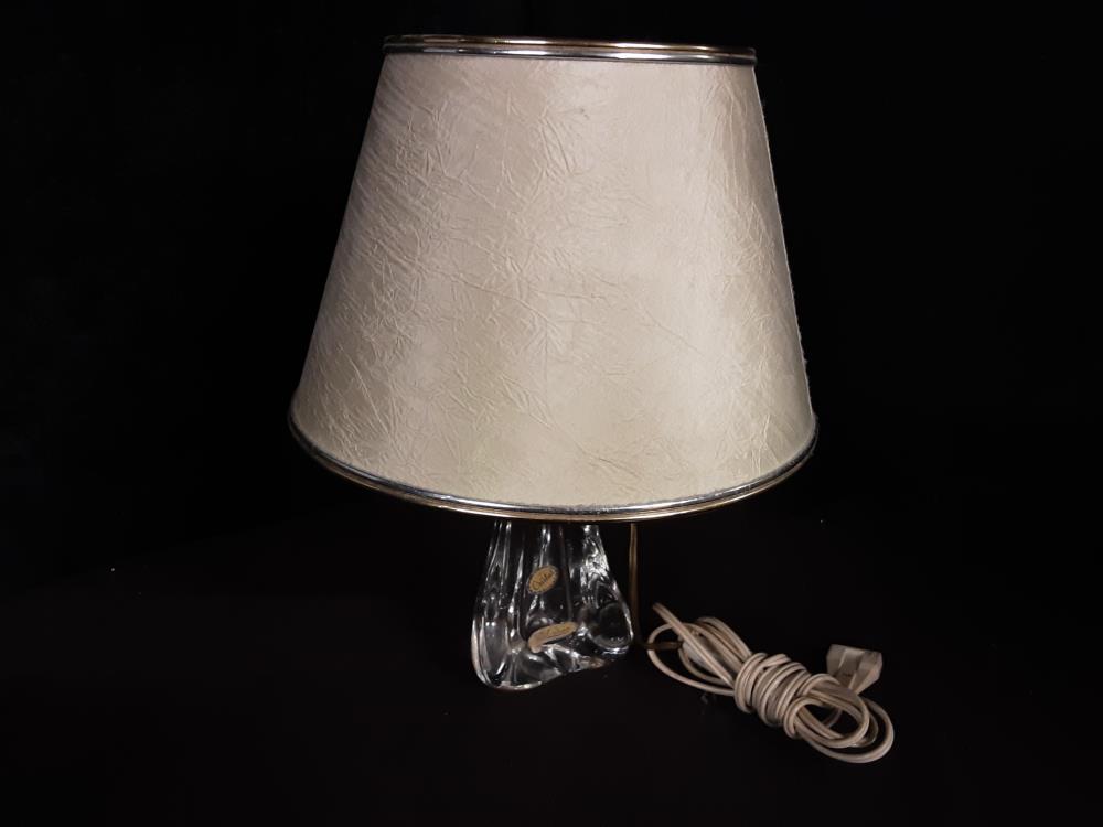 LAMPE DE CHEVET EN CRISTAL ABAT JOUR BEIGE