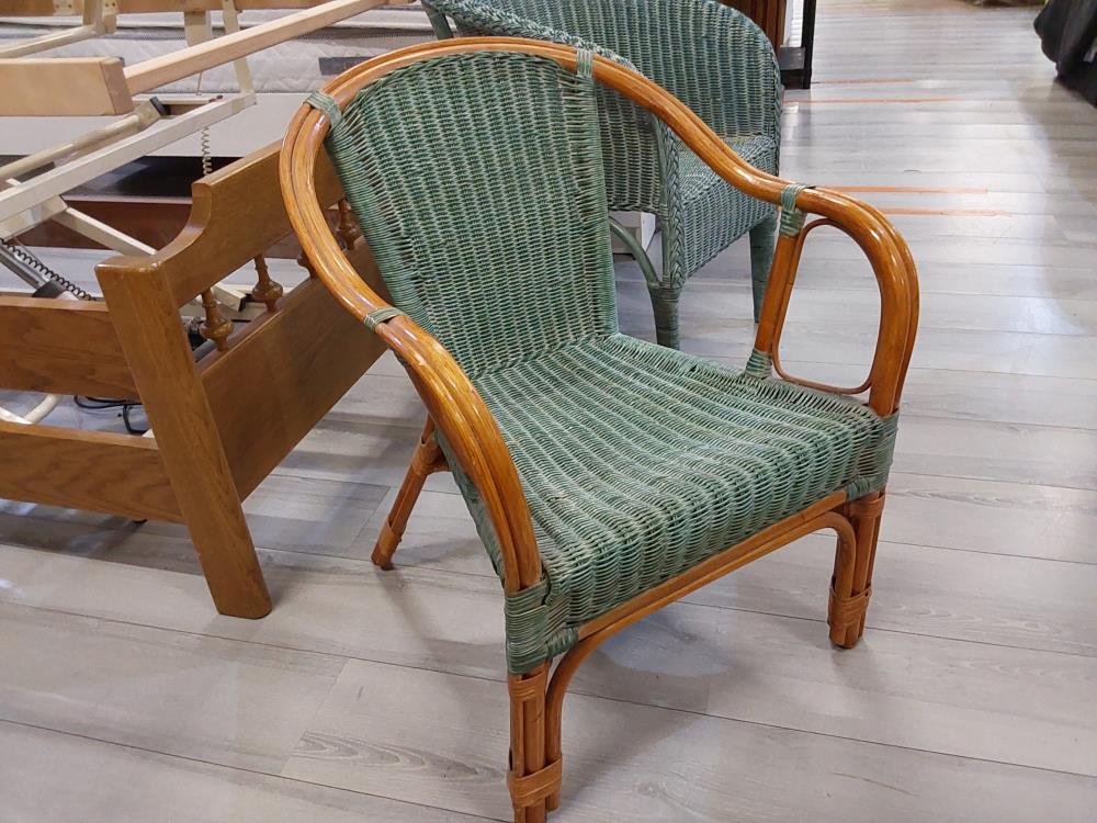 FAUTEUIL OSIER COLORIS VERT ET BRUN