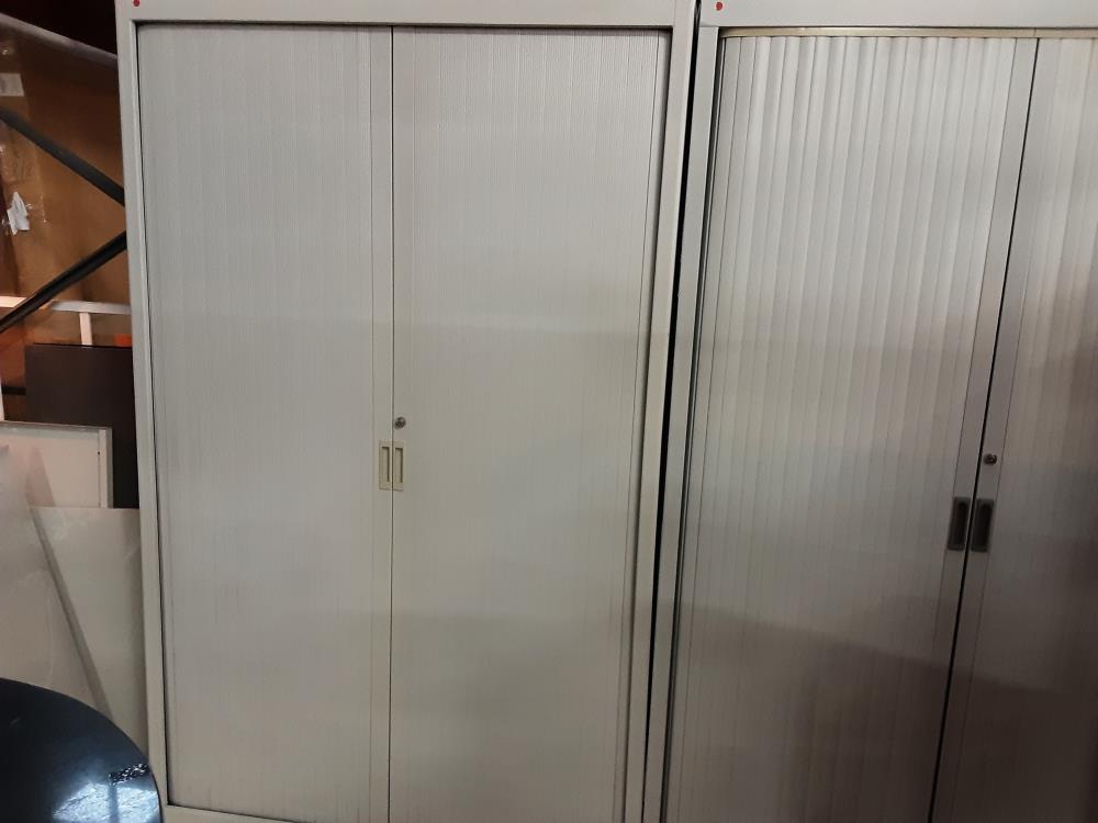 ARMOIRE METAL RIDEAUX 2 ETAGERES SANS CLEF