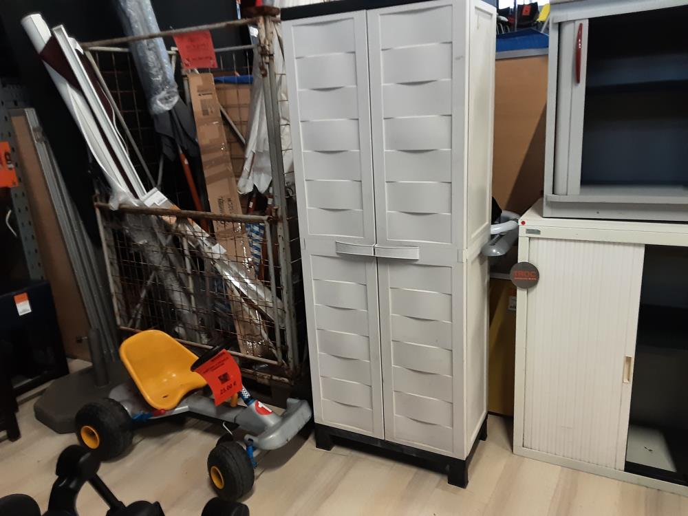 ARMOIRE 2 PORTES PVC GRIS