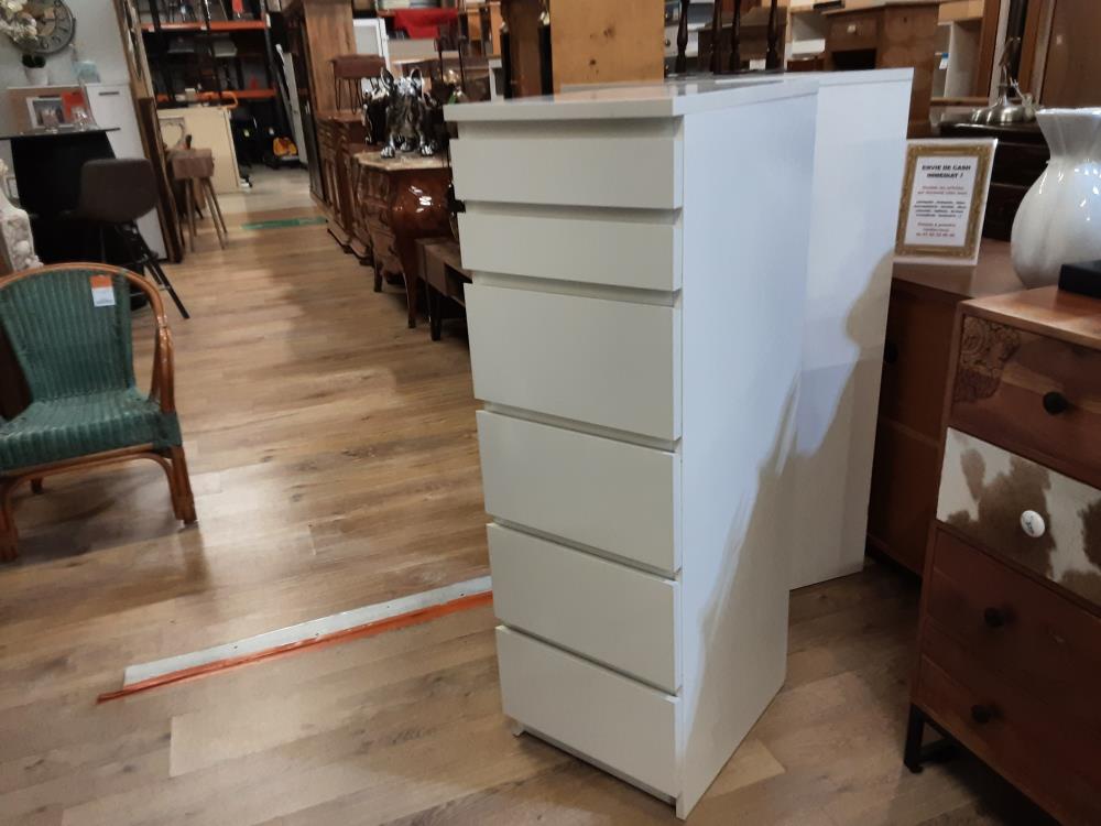 COMMODE 6 TIROIRS+MIROIR BLANCHE